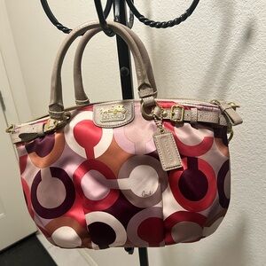 Coach Pink Multi Circle Print Shoulder Bag